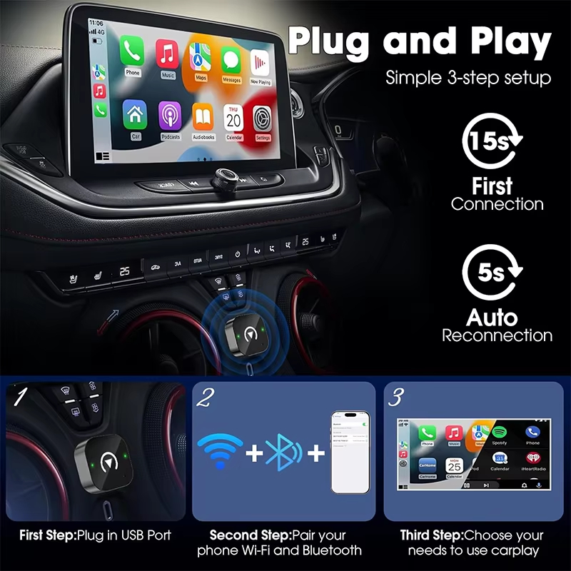 2-in-1 Wireless CarPlay Adapte - Phone Accessories Vendor recension och pris